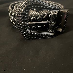 Black rhinestone belt